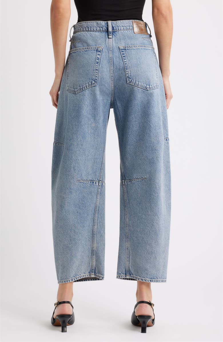 rag & bone Charlie Flower Crystal High Waist Ankle Barrel Jeans, Alternate, color, Band Jewel