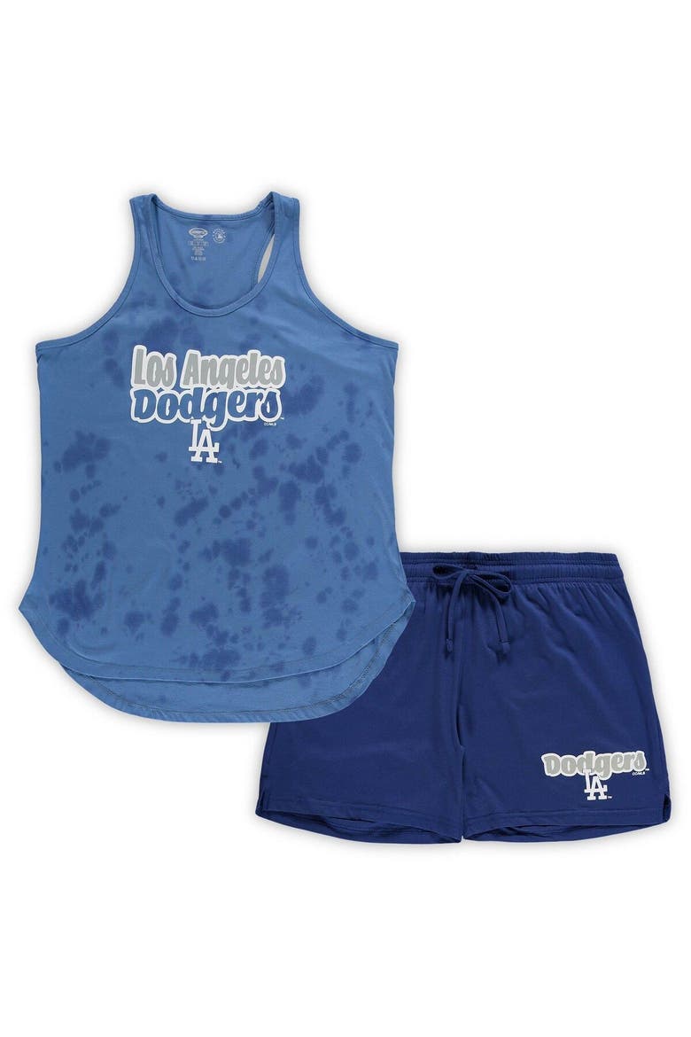 Women's Concepts Sport Royal Los Angeles Dodgers Plus Size Cloud Tank Top & Shorts Sleep Set, Main, color, Royal