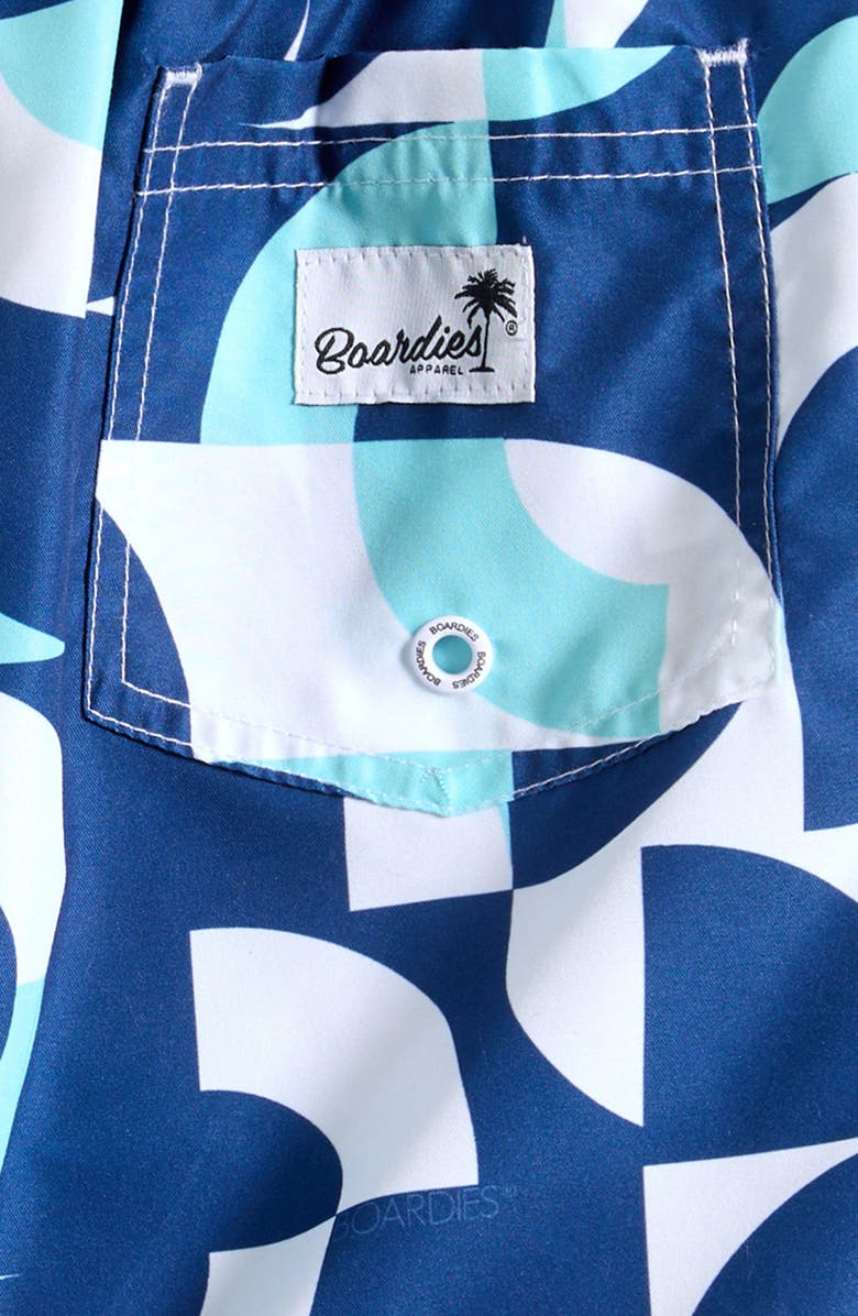 Boardies Kids' Baus Abstract Print Swim Trunks, Alternate, color, Blue Multi