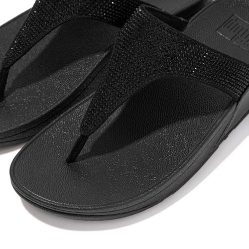 Fitflop Lulu Crystal Embellished Toe-post Sandals In Black
