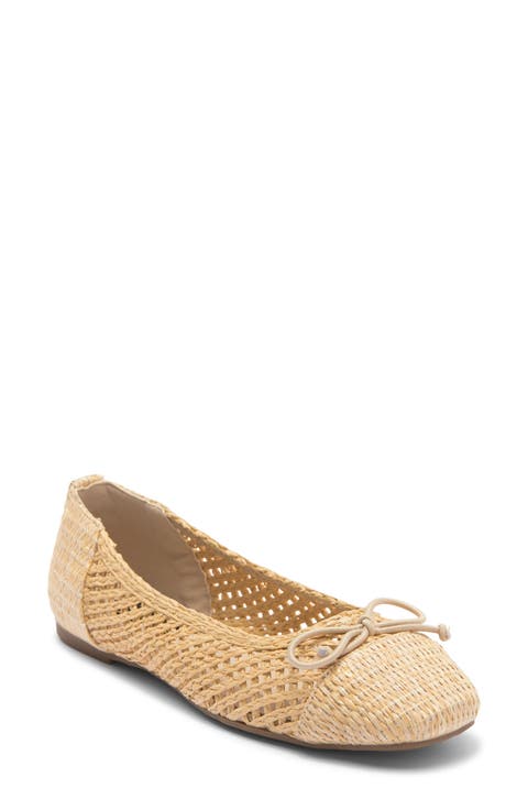 Raffia Cap Toe Flat (Women)