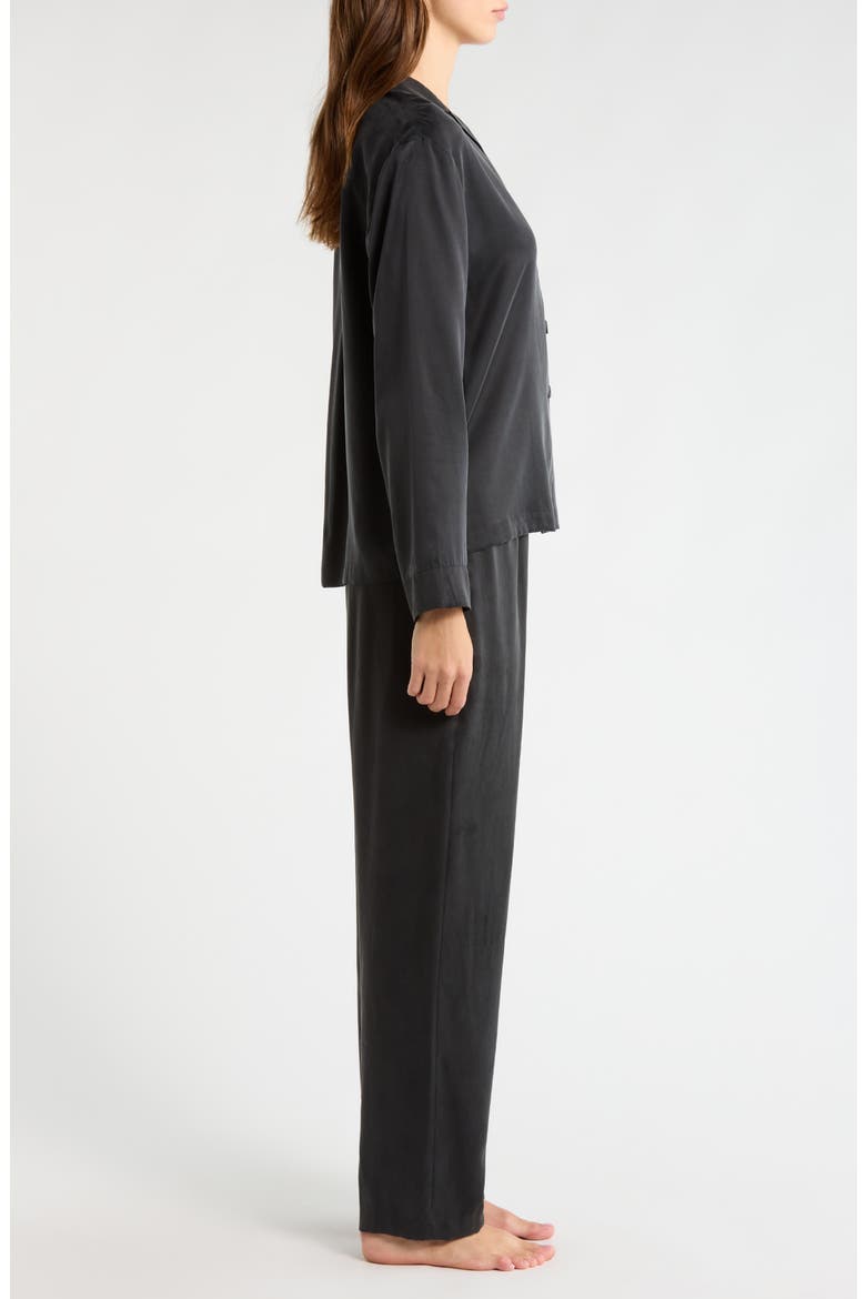 Print Washable Silk Pajamas, Alternate, color, IMMERSED BLACK