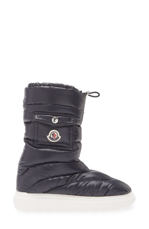 Moncler Logo Patch Padded Snow Boots In Navy