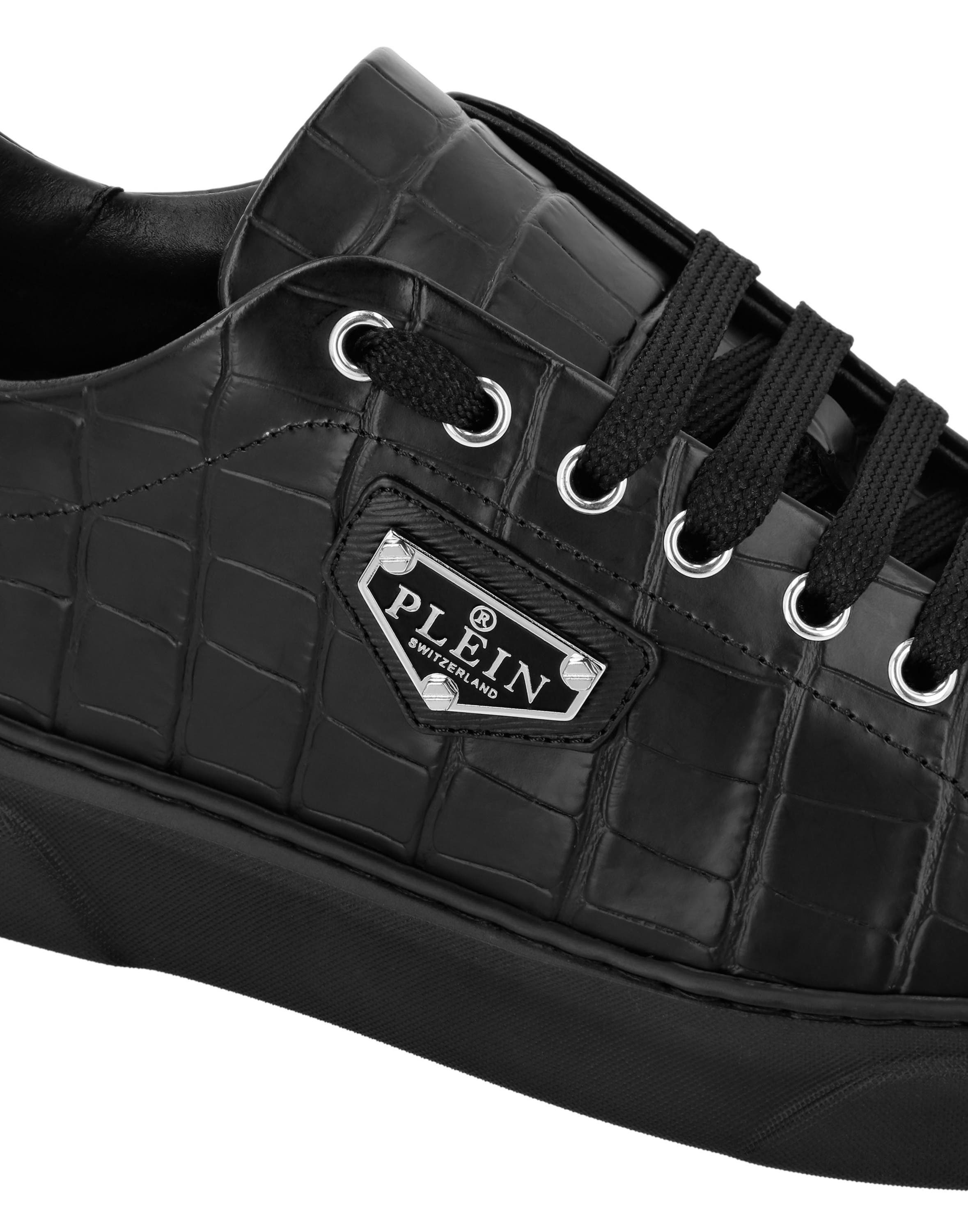 Low-Top Sneakers Iconic Plein Unisex, Alternate, color, black/black
