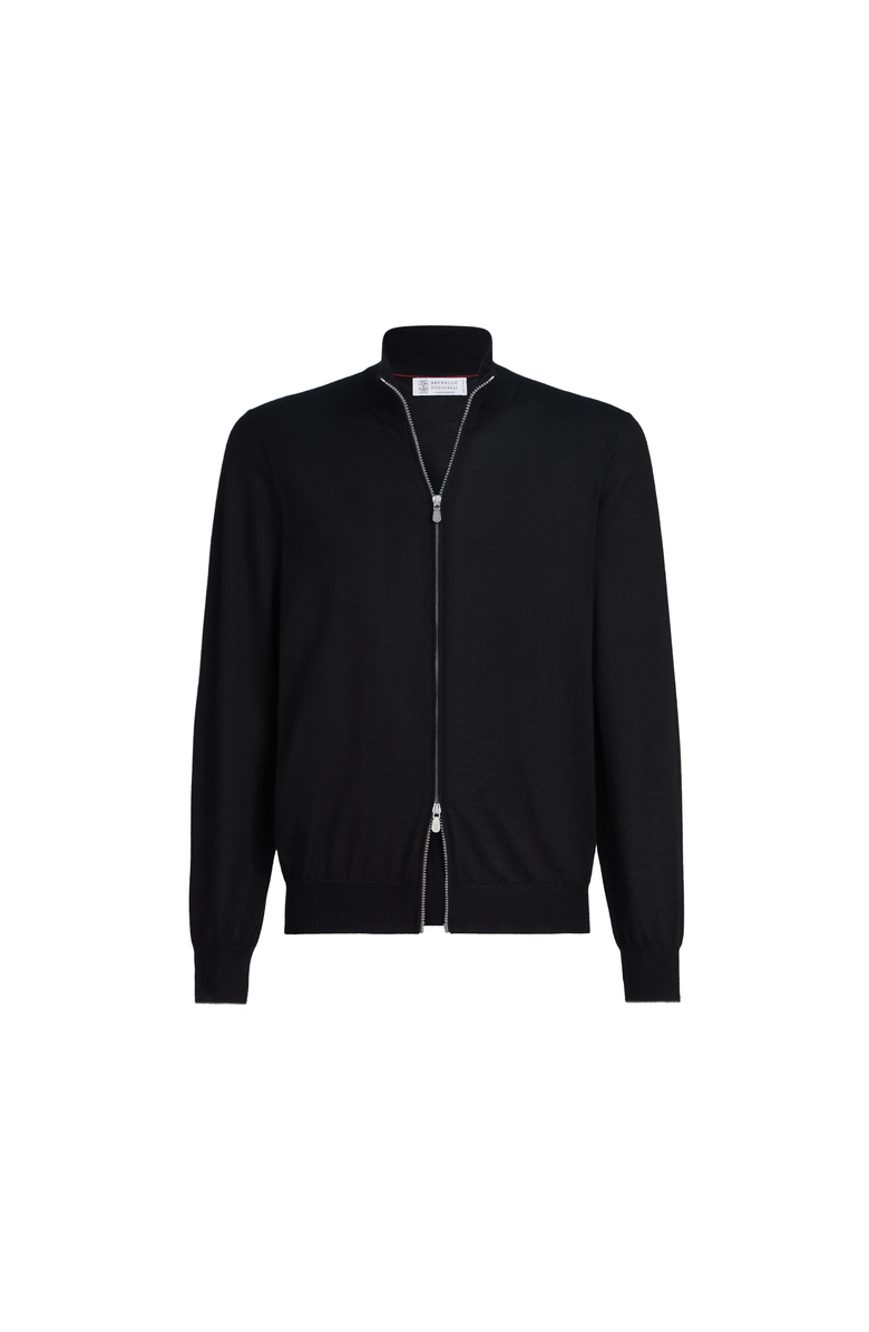 Brunello Cucinelli Cashmere and silk cardigan, Main, color, Black