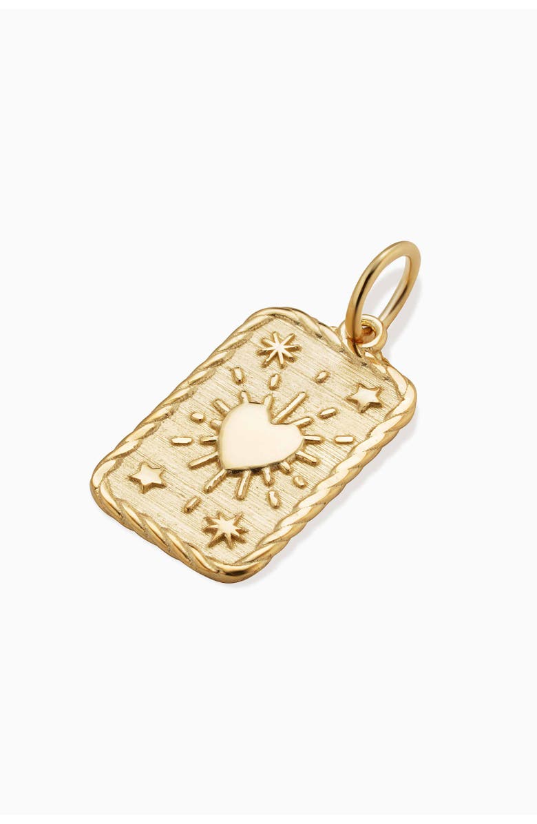 Oradina 14K Yellow Gold It's Love Pendant Charm, Alternate, color, Yellow Gold