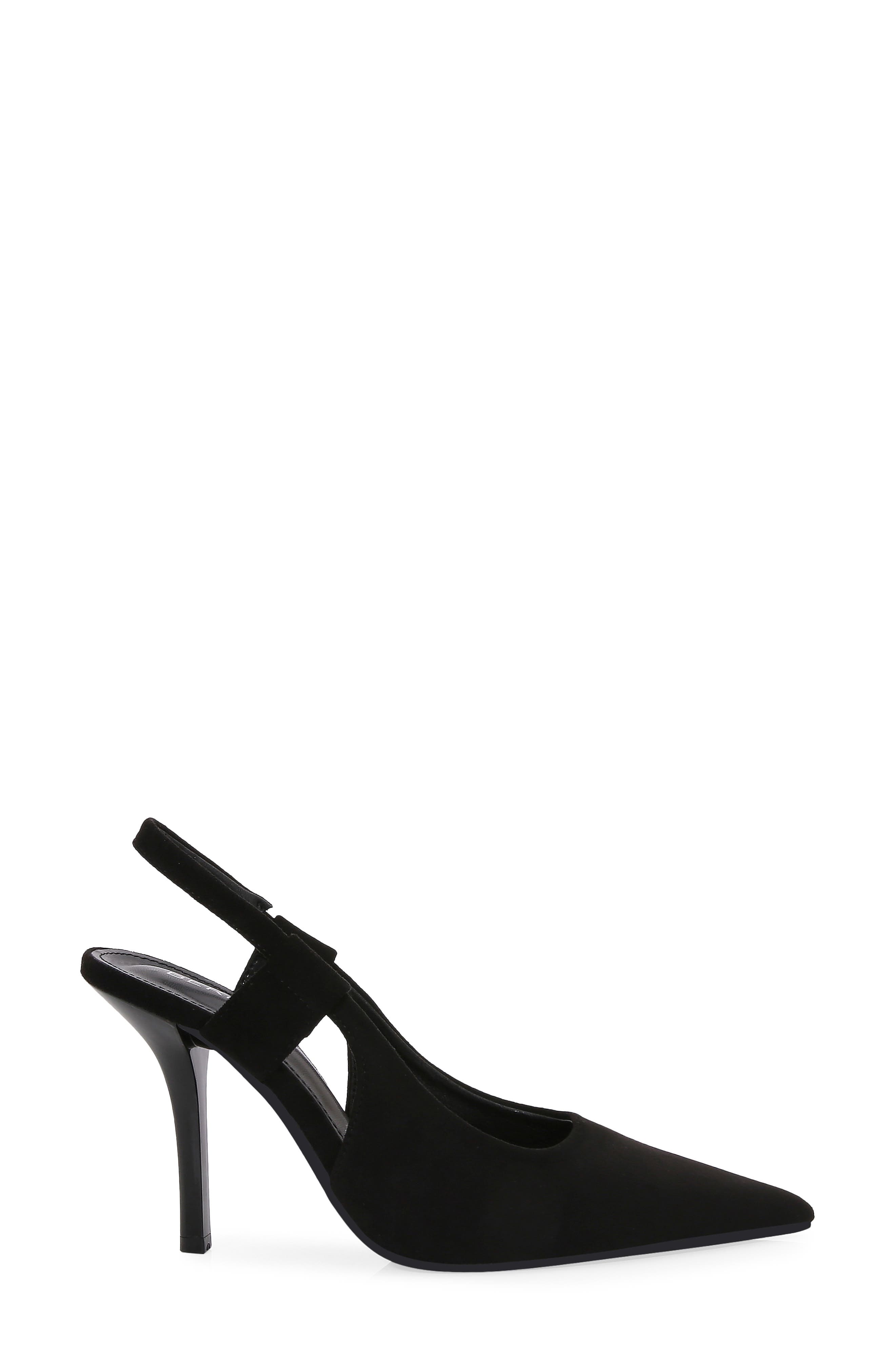 BERNESS Faux Suede Slingback Stiletto Pump, Alternate, color, Black