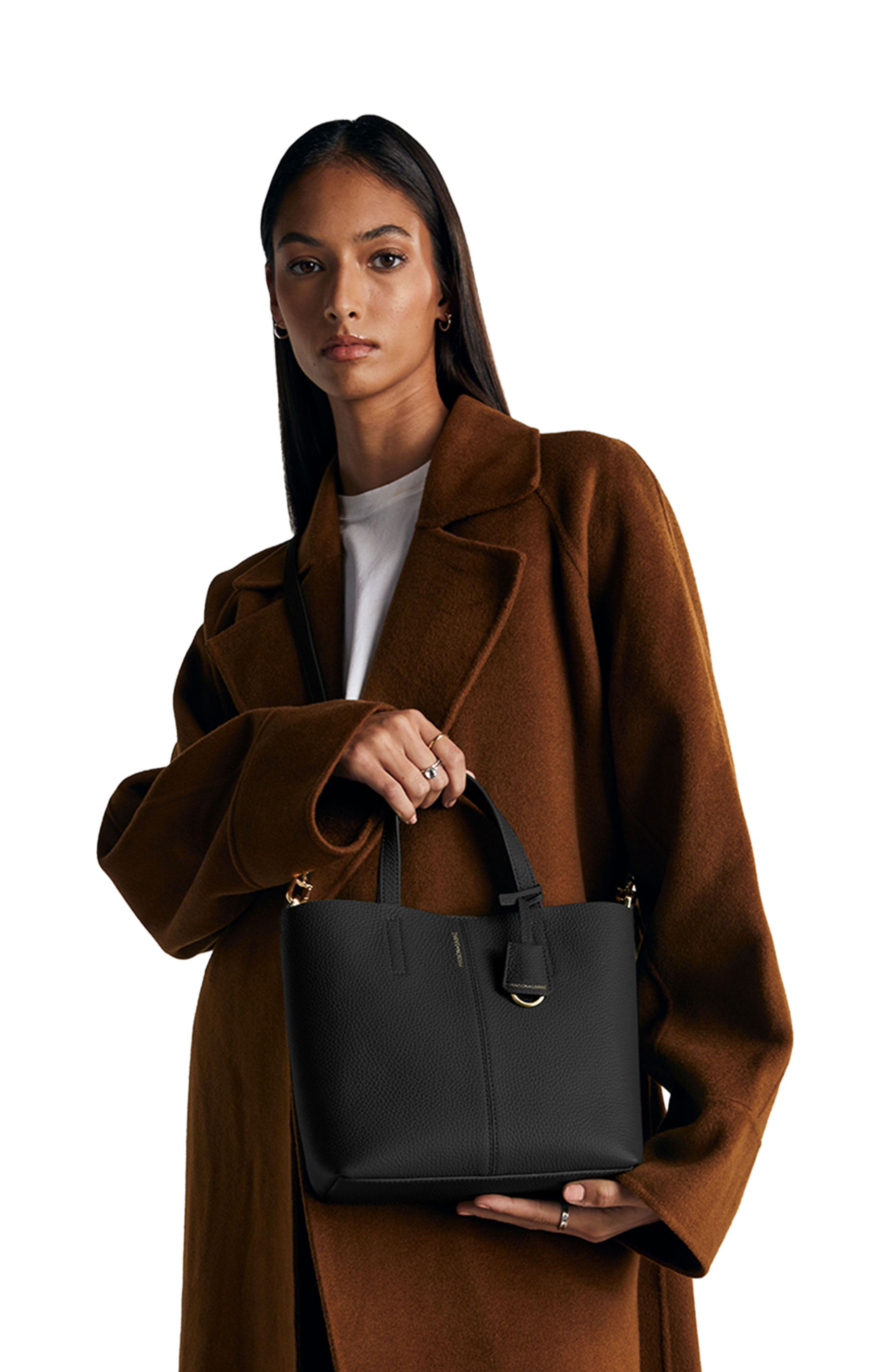 MAISON de SABRÉ Small Leather Soft Tote, Alternate, color, Rouge Noir