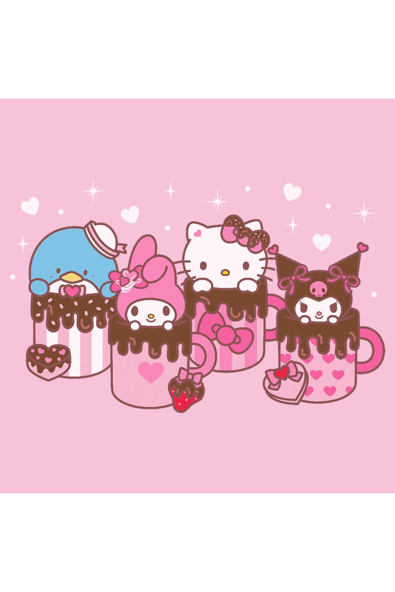 Men's Hello Kitty Lovely Mug Friends  Graphic T-Shirt, Alternate, color, Blossom