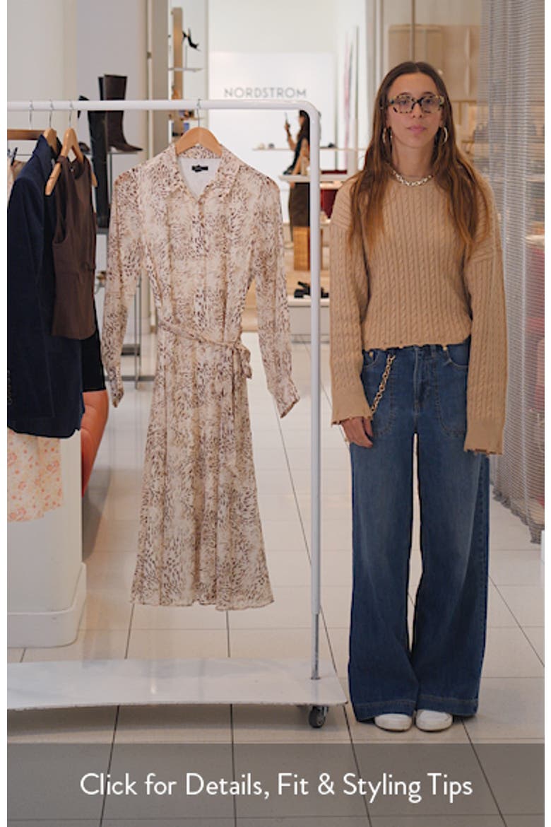 Long Sleeve Chiffon Midi Shirtdress video
