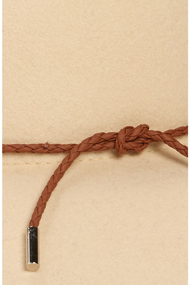 Strap Detail Dented Wool Hat, Alternate, color, BONE