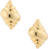 Kenneth Jay Lane Goldtone Shell Stud Earrings