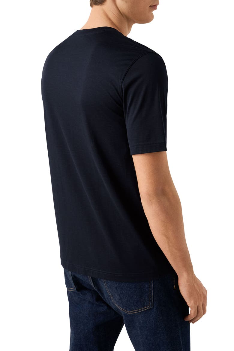 Silk & Cotton T-Shirt, Alternate, color, NAVY BLUE