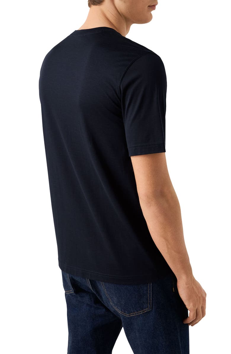 Eton Silk & Cotton T-Shirt, Alternate, color, Navy Blue