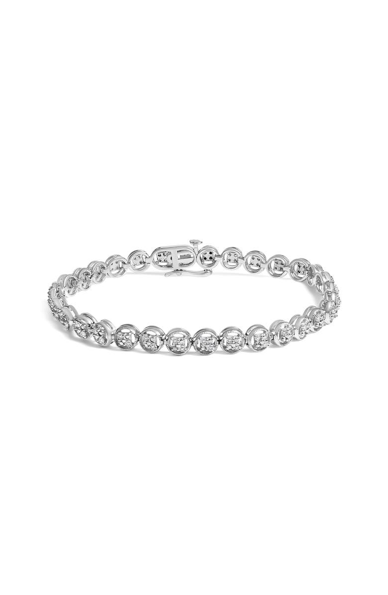 Haus of Brilliance Silver 1/4 Cttw Diamond Open Circle Wheel Link Tennis Bracelet, Main, color, Silver