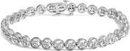 Haus of Brilliance Silver 1/4 Cttw Diamond Open Circle Wheel Link Tennis Bracelet