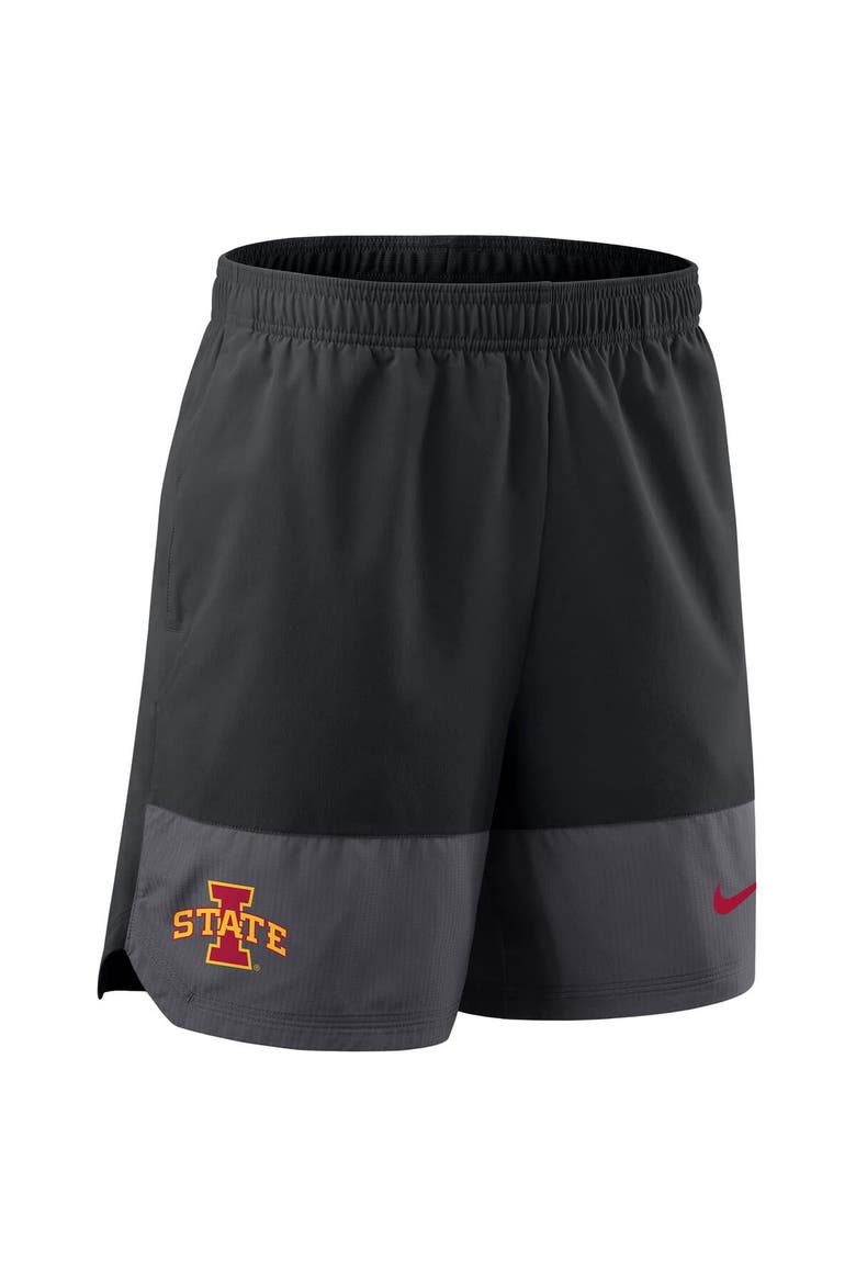 Men's Nike Black Iowa State Cyclones 2025 Sideline Performance Shorts, Alternate, color, Black