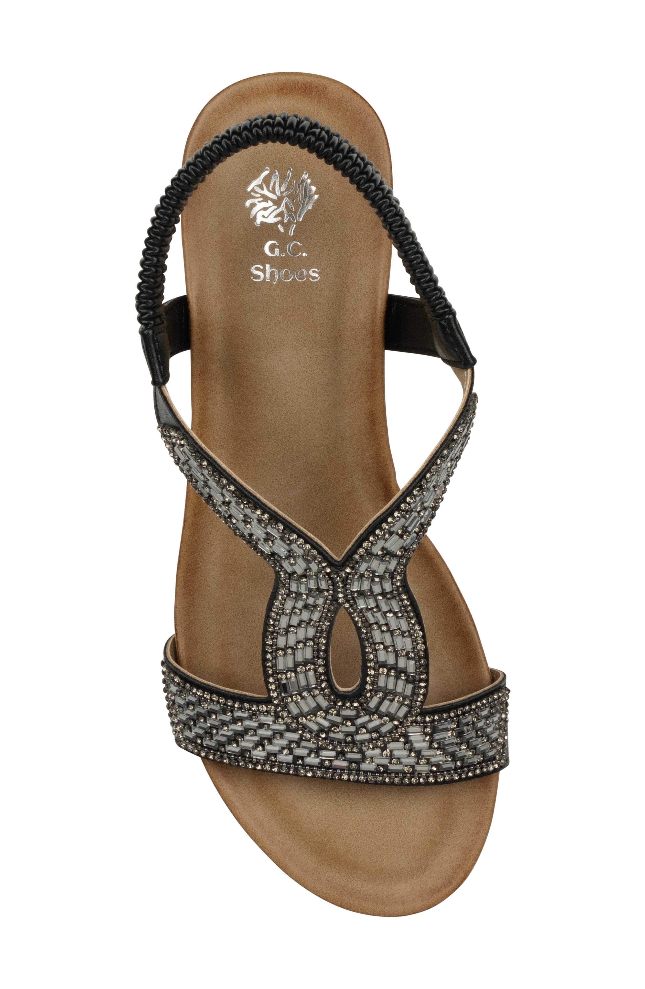 GOOD CHOICE NEW YORK Celestia Embellished Ankle Strap Wedge Sandal, Alternate, color, 