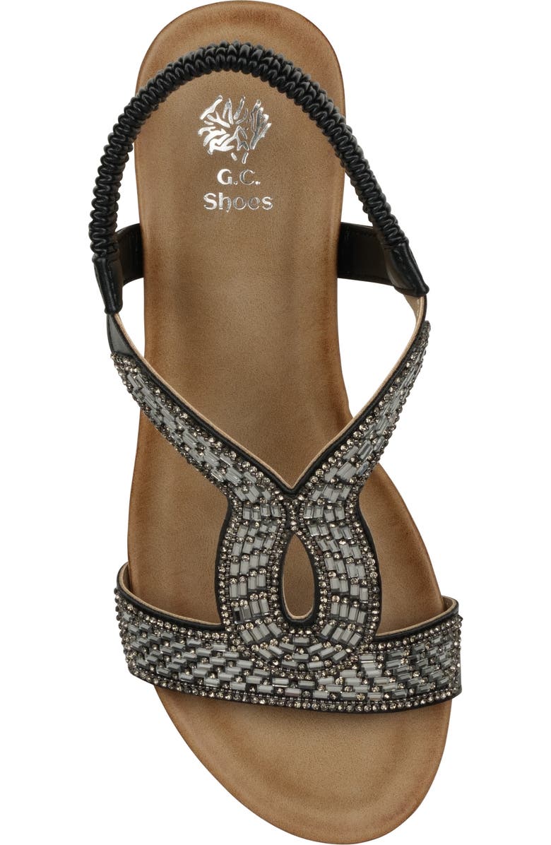 GOOD CHOICE NEW YORK Celestia Embellished Ankle Strap Wedge Sandal, Alternate, color,