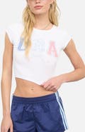 J.O.A. Graphic Stretch Cotton Crop T-Shirt