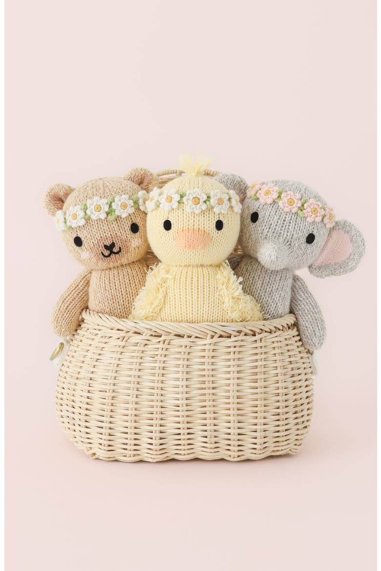 Baby Honey Bear with Flower Crown Stuffed Animal, Alternate, color, BROWN
