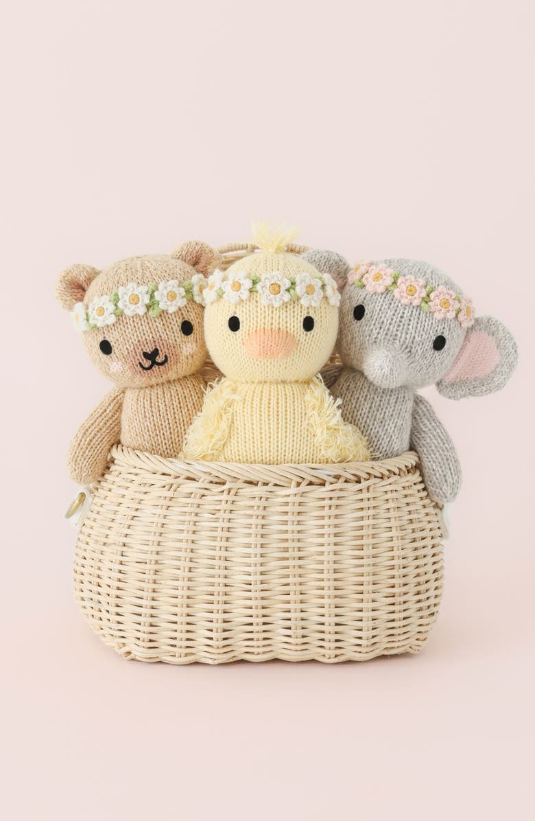 cuddle+kind Baby Honey Bear with Flower Crown Stuffed Animal, Alternate, color, Brown