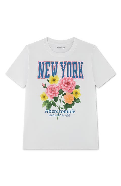 Kids' Oversize Flower Graphic Cotton Blend T-Shirt (Little Kid & Big Kid)