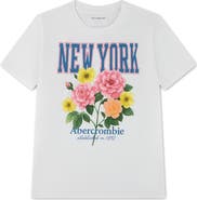 abercrombie kids Kids' Oversize Flower Graphic Cotton Blend T-Shirt