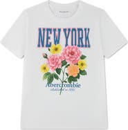 abercrombie kids Kids' Oversize Flower Graphic Cotton Blend T-Shirt