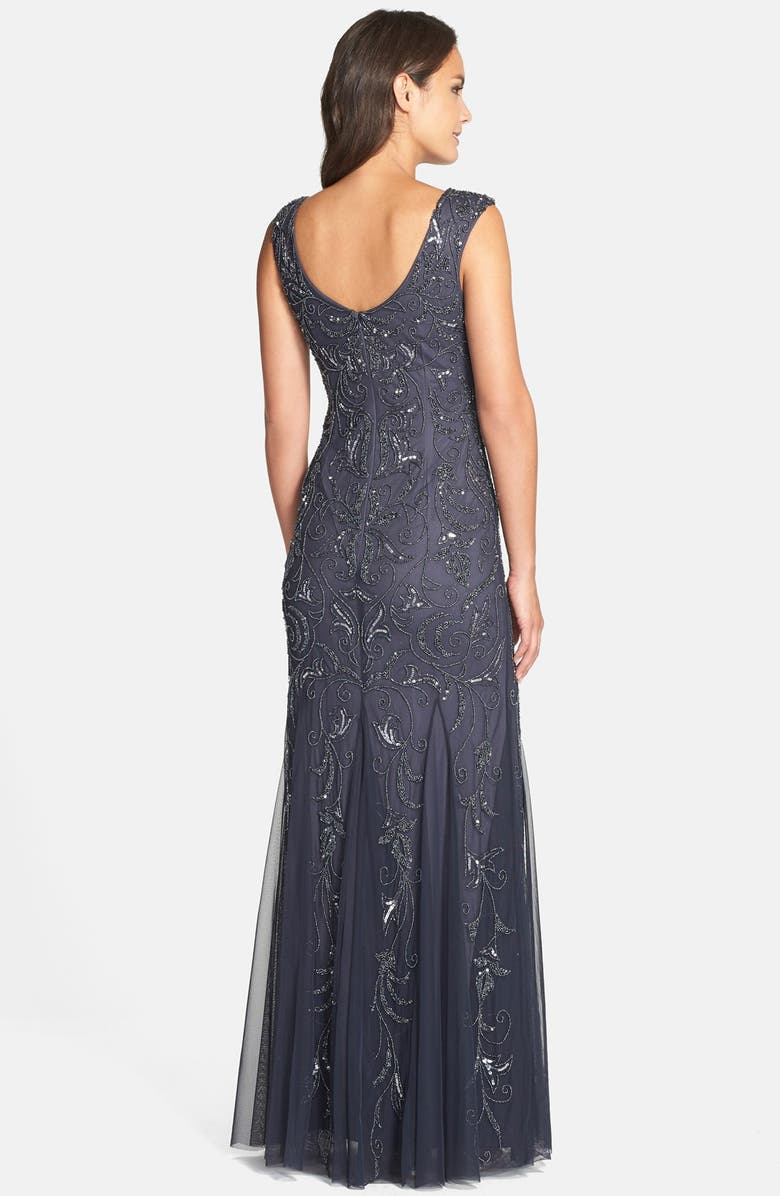 Adrianna Papell Beaded Mermaid Gown, Alternate, color, 