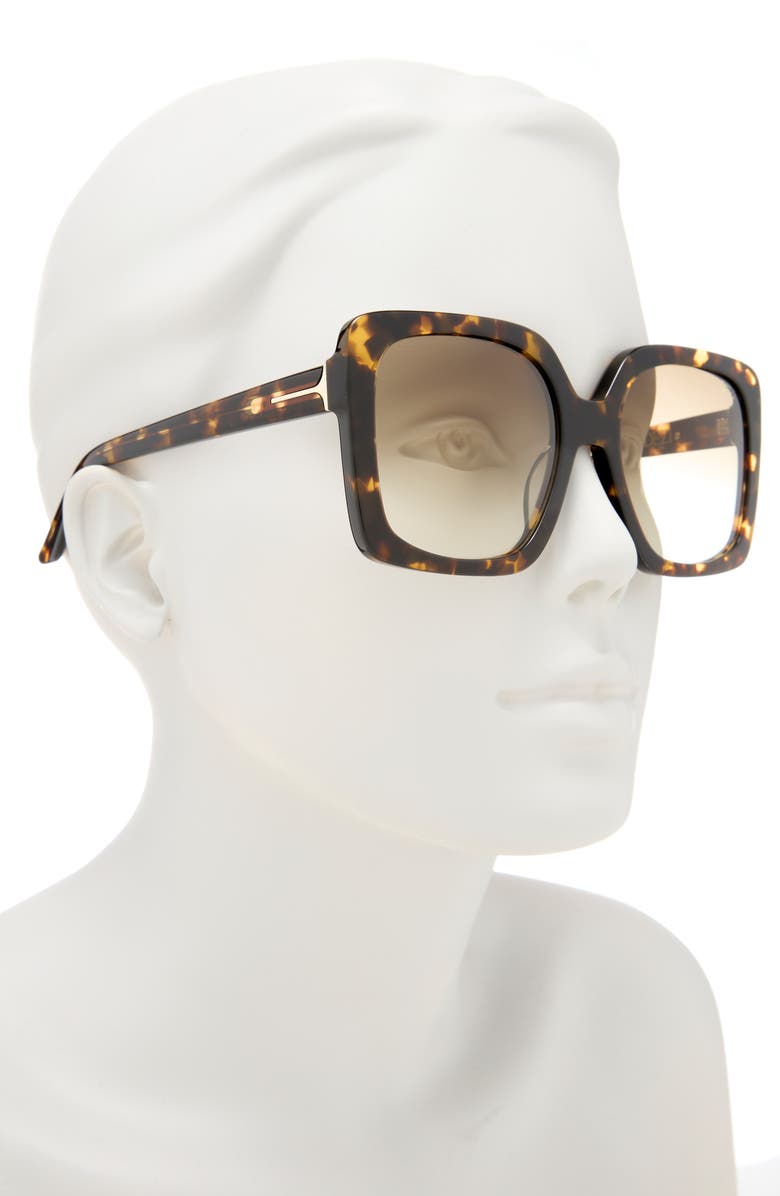 DEZI Harper 24mm Gradient Square Sunglasses, Alternate, color, Tortoise / G15 Gradient