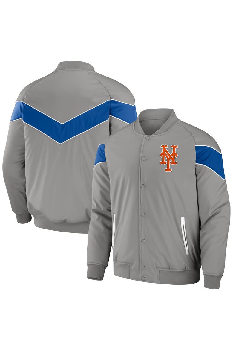 Men's Darius Rucker Collection by Fanatics Gray New York Mets Baseball Raglan Full-Snap Jacket, Alternate, color, Gray
