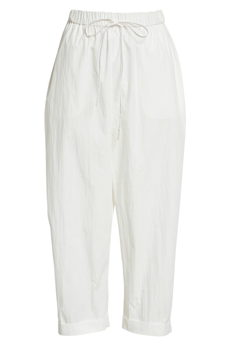 Crop Drawstring Pants, Alternate, color, WHITE