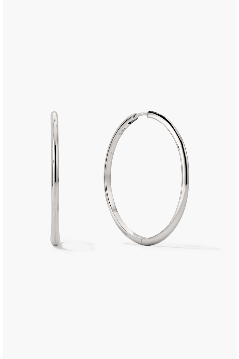 Tube Oversized Hoop Earrings, Main, color, Sterling Silver