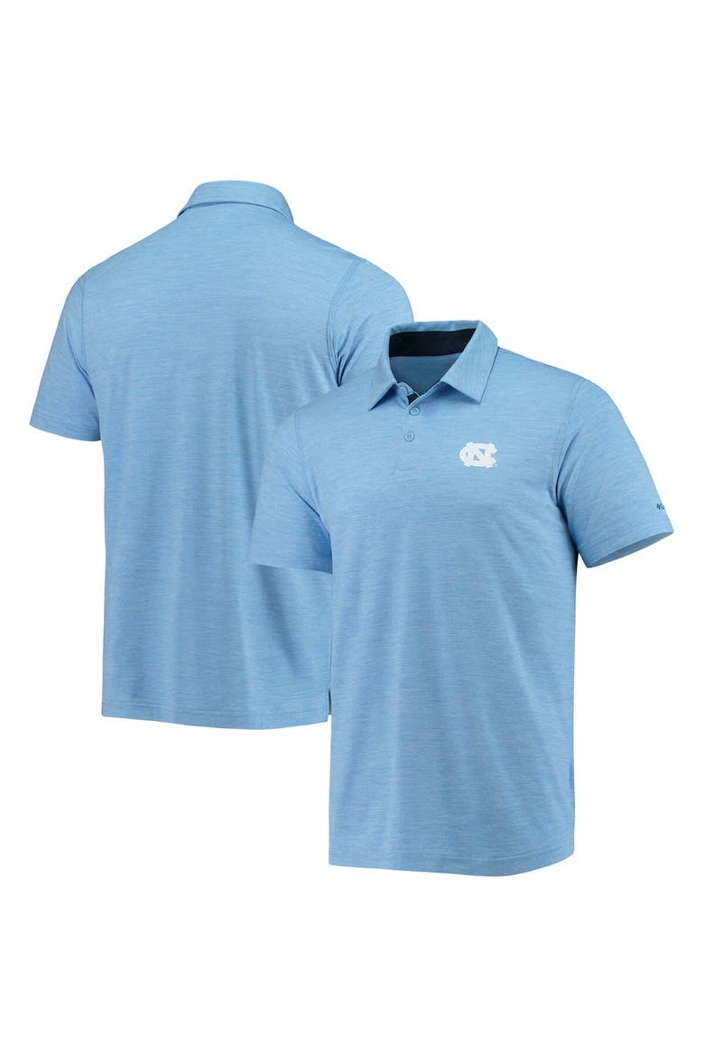 Men's Columbia Carolina Blue North Carolina Tar Heels Tech Trail Omni-Shade Polo, Main, color, Light Blue