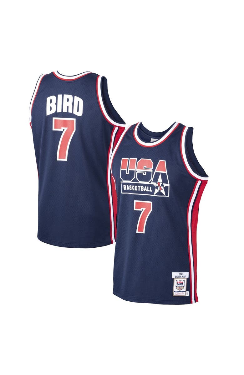 Mitchell & Ness Men's Mitchell & Ness Larry Bird Navy USA Basketball Home 1992 Dream Team Authentic Jersey, Main, color, Navy