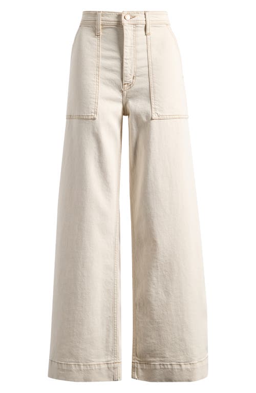 Pistola Penny High Waist Wide Leg Utility Jeans In White