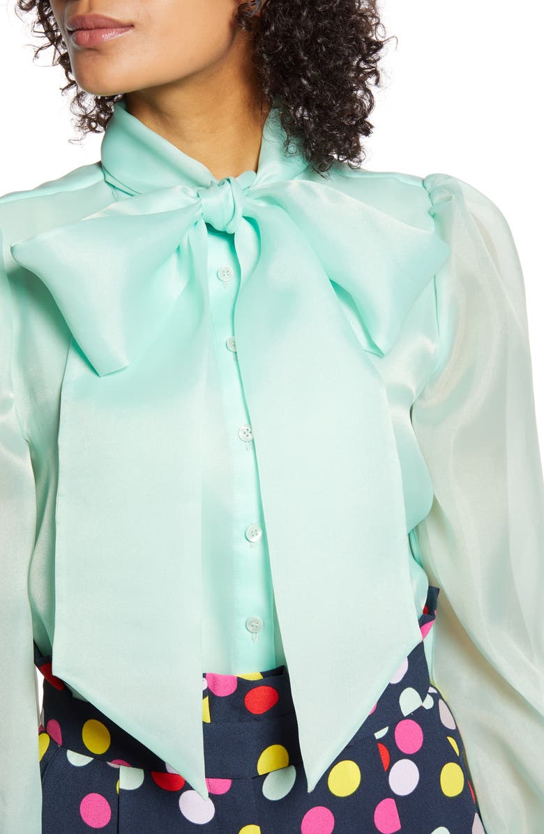Halogen<sup>®</sup> x Atlantic-Pacific Bow Collar Blouse, Alternate, color,