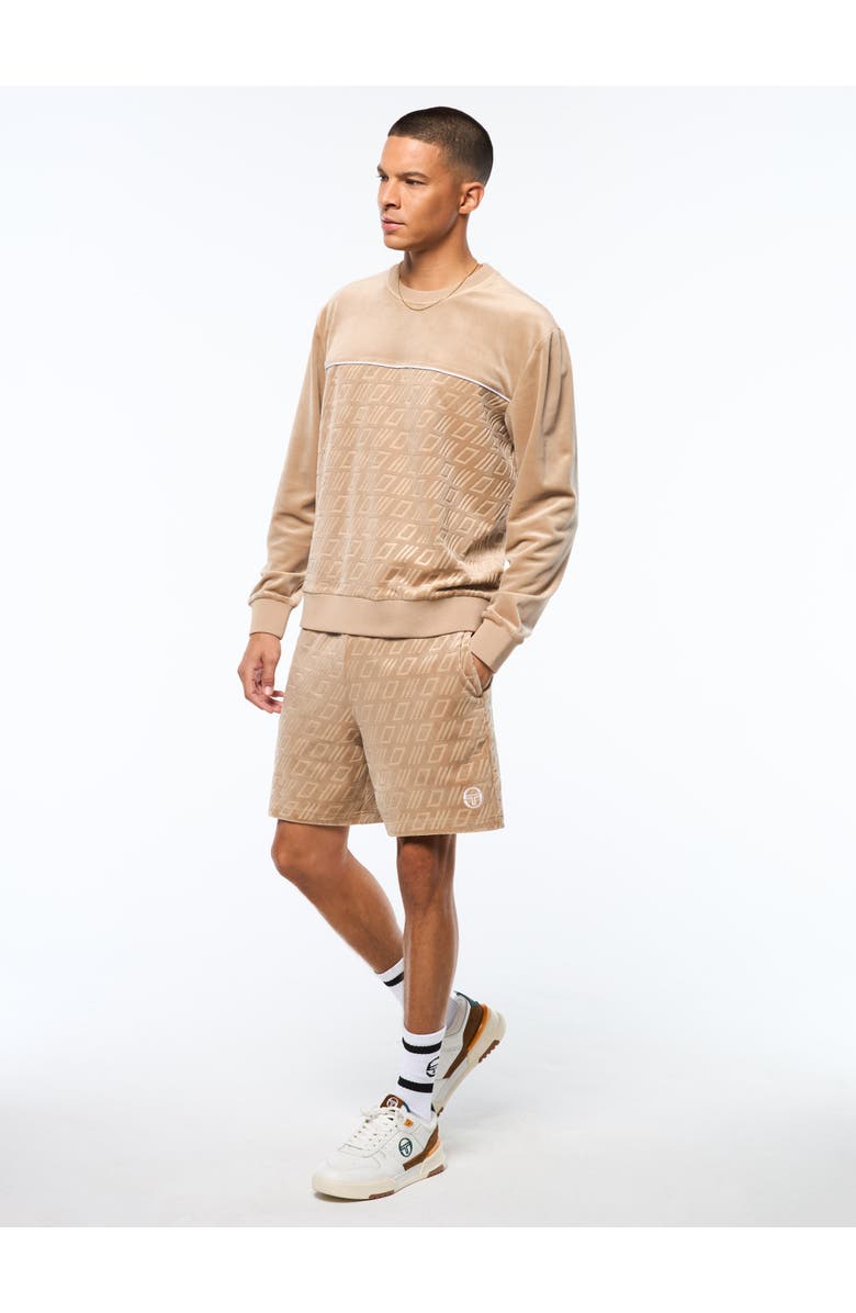 Sergio Tacchini Bandiera Debossed Velour Crewneck, Alternate, color, 