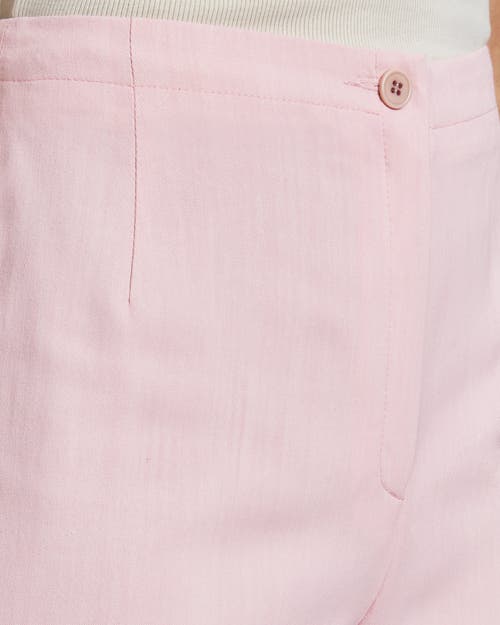 Santorelli Roma Straight Ankle Length Pant Solid Crepe In Petal Pink