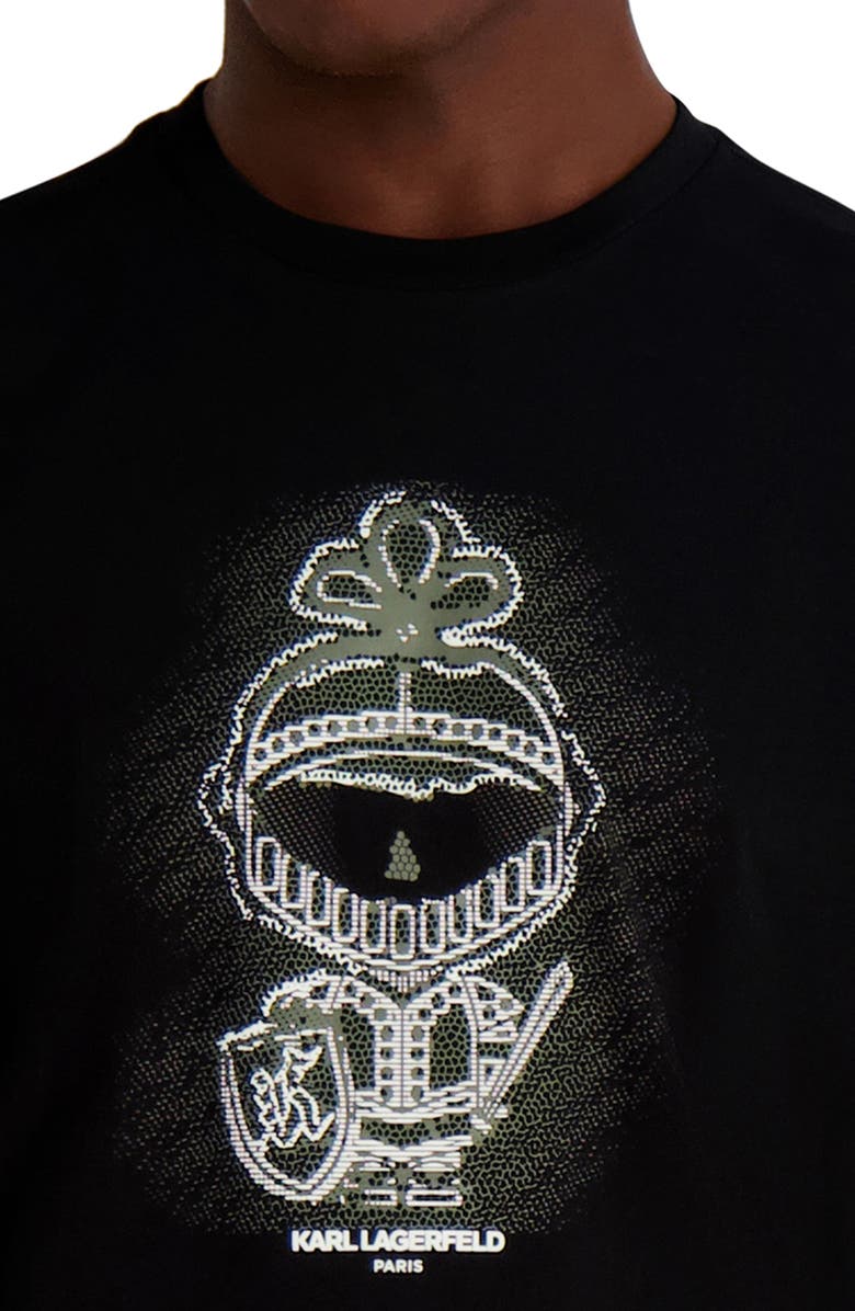 KARL LAGERFELD PARIS Digital Armor Karl Cotton Graphic T-Shirt, Alternate, color, Black