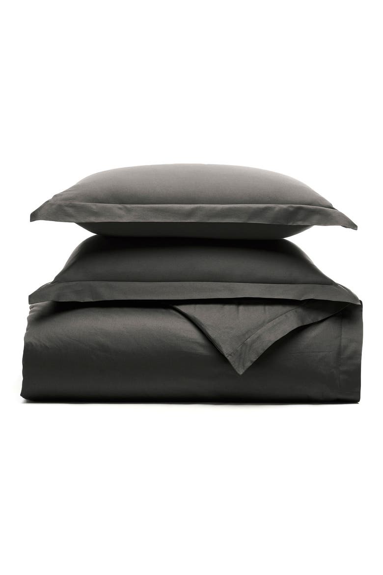 Signature Hemmed Duvet Set, Main, color, NIGHT