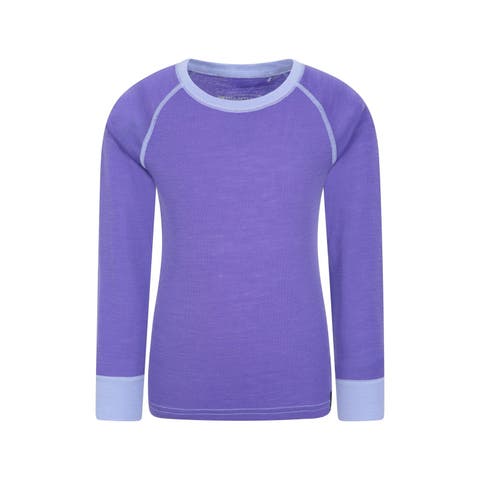 Childrens/Kids Merino II Contrast Round Neck Base Layer Top