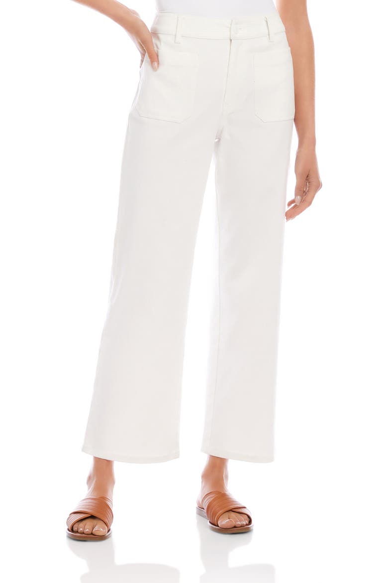 Lauren Patch Pocket Crop Wide Leg Pants, Main, color, OFF WHITE