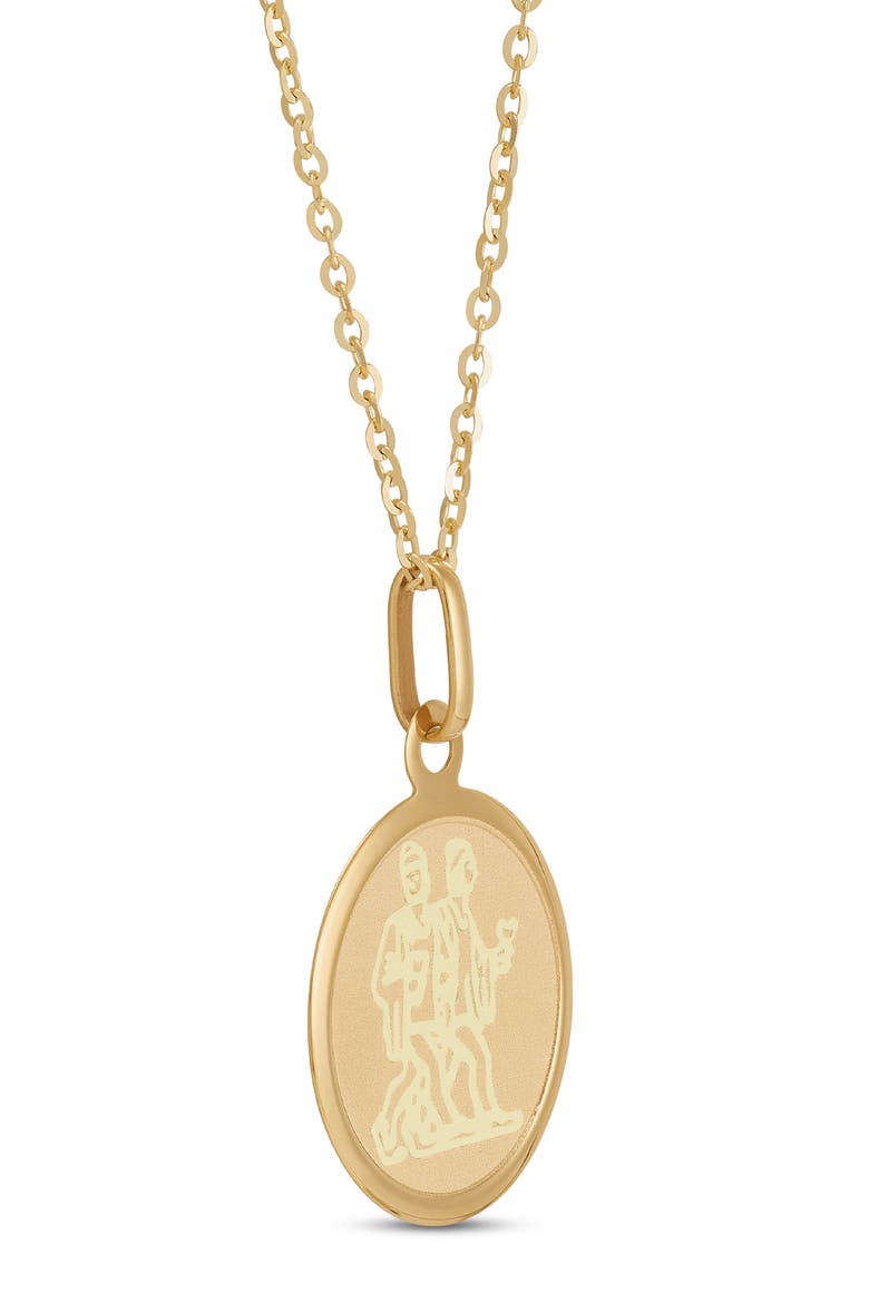 Gemini Pendant Necklace, Alternate, color, YELLOW GOLD