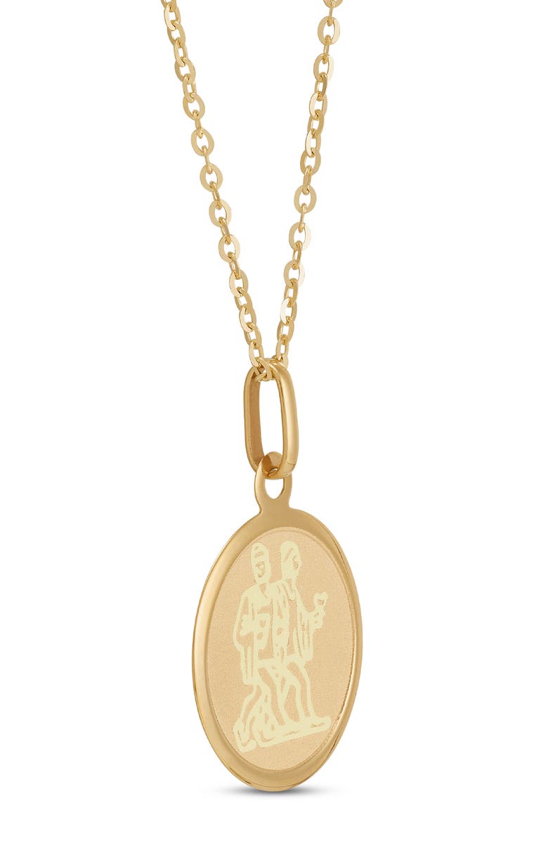 Frankie & Zoe Gemini Pendant Necklace, Alternate, color, Yellow Gold