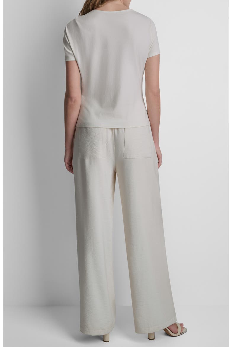 Twist Neck Cotton Blend Top, Alternate, color, COCONUT