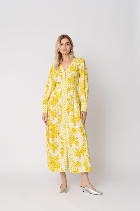 Aaliyah Yellow Cotton Dress