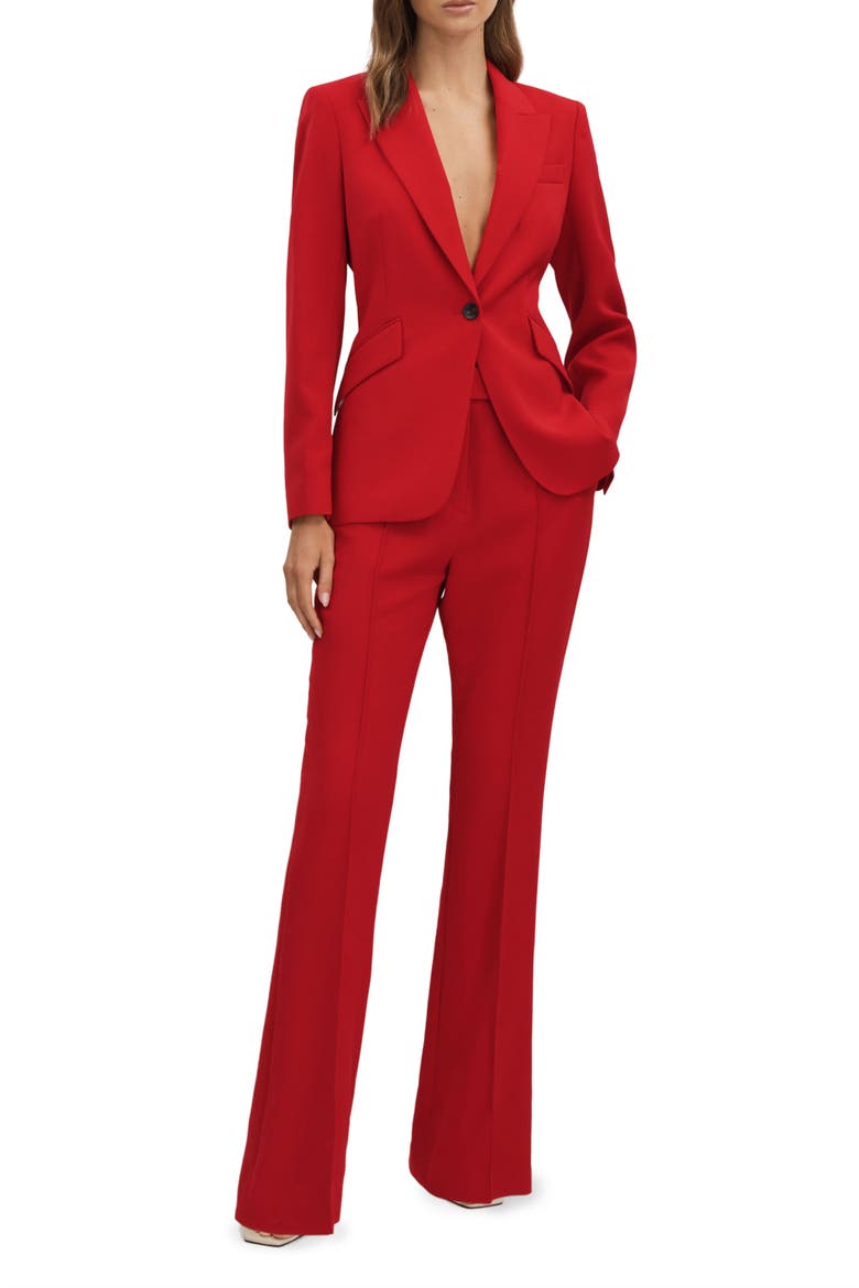 Millie Peaked Lapel Blazer, Alternate, color, RED