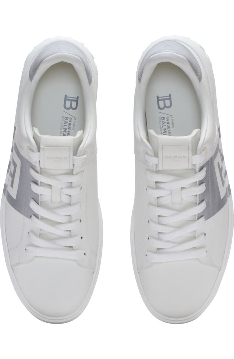 Balmain B-Court Trainers In Calfskin With Logo, Alternate, color, White